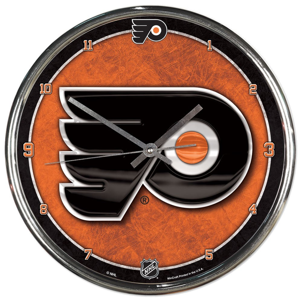 Philadelphia Flyers Round Chrome Clock - Dynasty Sports & Framing 
