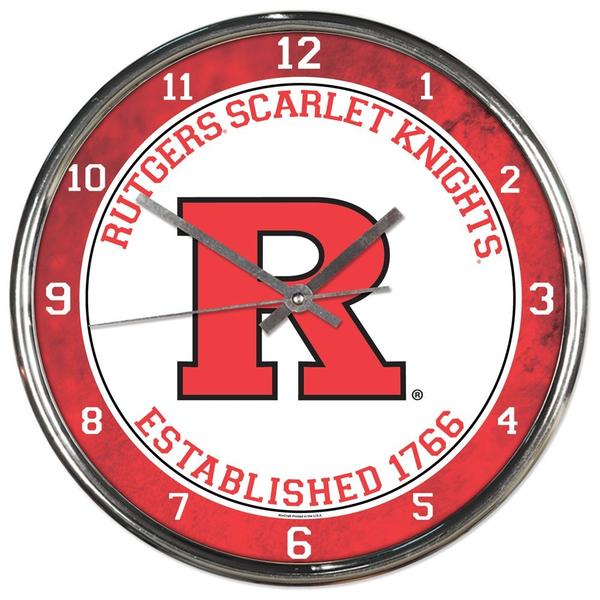 Rutgers Scarlet Knights Round Chrome Clock - Dynasty Sports & Framing 