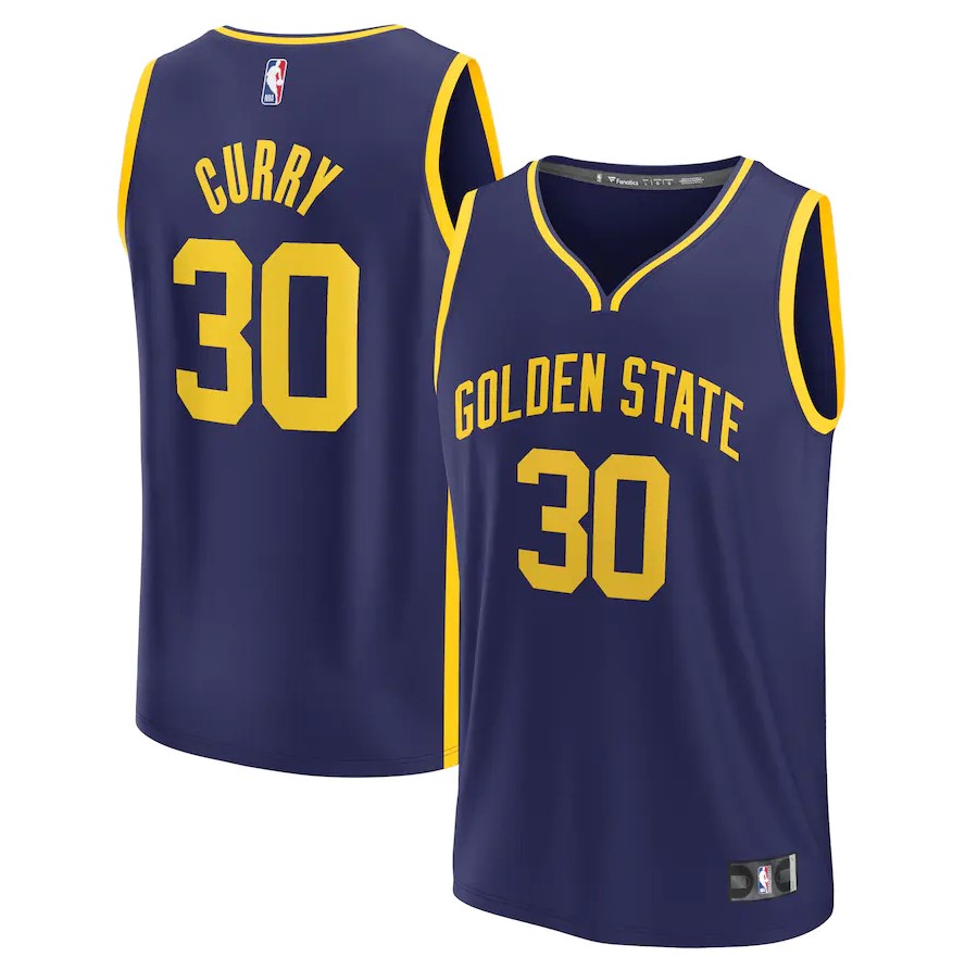 Stephen Curry Golden State Warriors 2022/23 Fast Break Replica Player Jersey - Statement Edition - Navy - Dynasty Sports & Framing 