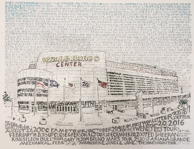 Philadelphia Wells Fargo Center Concert History Daniel Duffy Word Art 16" x 20" Photo - Dynasty Sports & Framing 