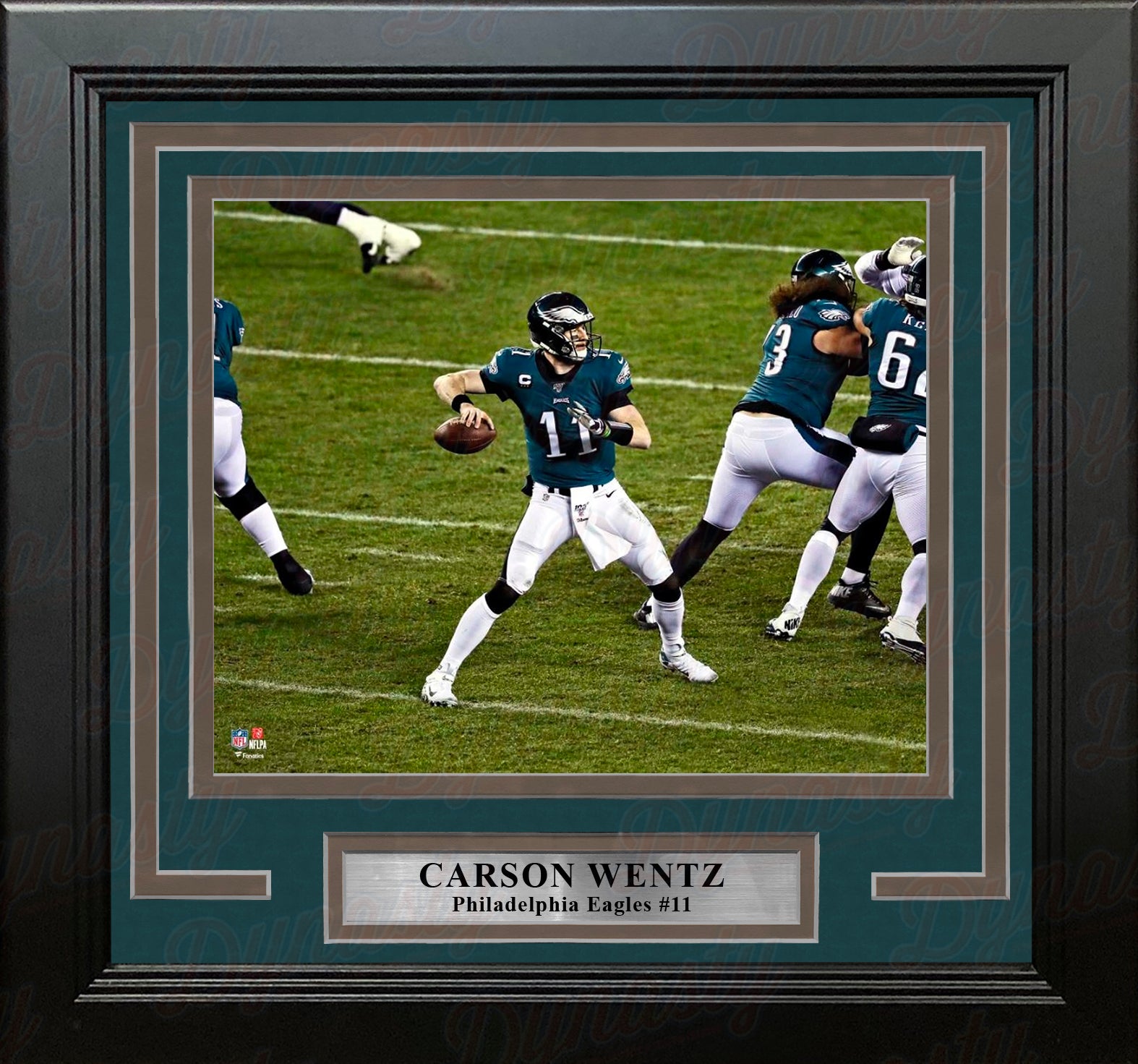 Carson Wentz in Action Philadelphia Eagles 8" x 10" Framed Football Photo - Dynasty Sports & Framing 