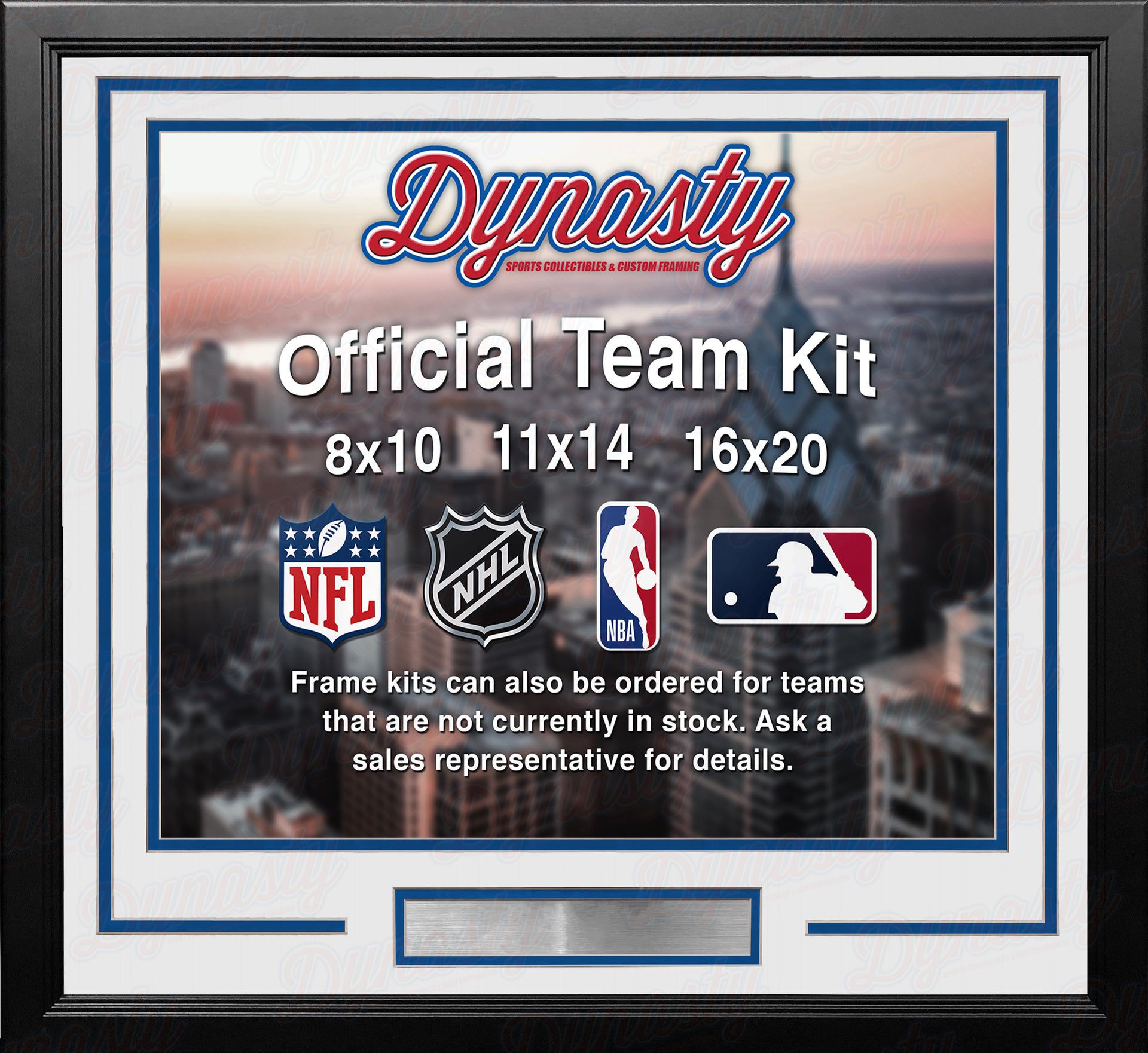 Los Angeles Rams Custom NFL Football 16x20 Picture Frame Kit (Multiple Colors) - Dynasty Sports & Framing 