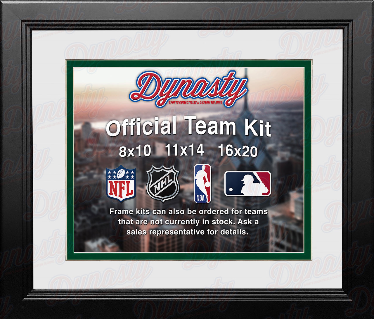 MLB Baseball Photo Picture Frame Kit - Oakland Athletics (White Matting, Green Trim) - Dynasty Sports & Framing 
