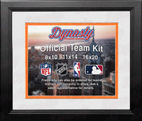 NFL Football Photo Picture Frame Kit - Cincinnati Bengals (White Matting, Orange Trim) - Dynasty Sports & Framing 