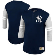 New York Yankees Mitchell & Ness Franchise Player 3/4-Sleeve Henley T-Shirt - Dynasty Sports & Framing 