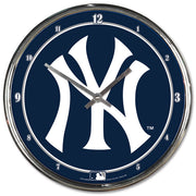 New York Yankees Round Chrome Clock - Dynasty Sports & Framing 