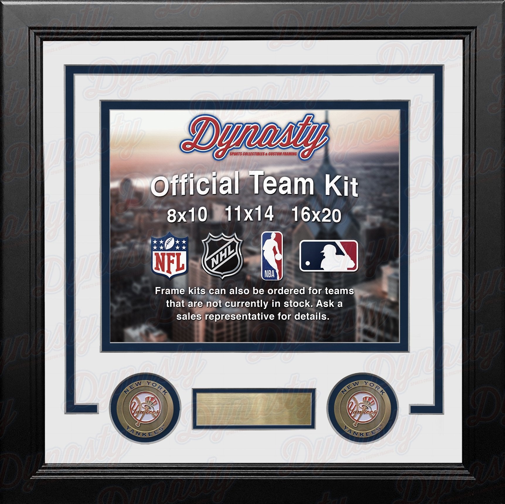 New York Yankees Custom MLB Baseball 8x10 Picture Frame Kit (Multiple Colors) - Dynasty Sports & Framing 