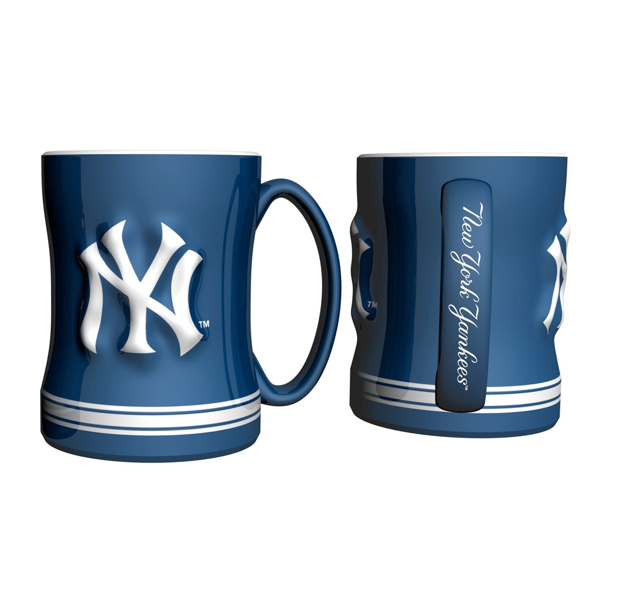 New York Yankees MLB Baseball Logo Relief 14 oz. Mug - Dynasty Sports & Framing 