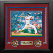 Zack Wheeler in Action Philadelphia Phillies Autographed 8" x 10" Framed Baseball Photo - Dynasty Sports & Framing 