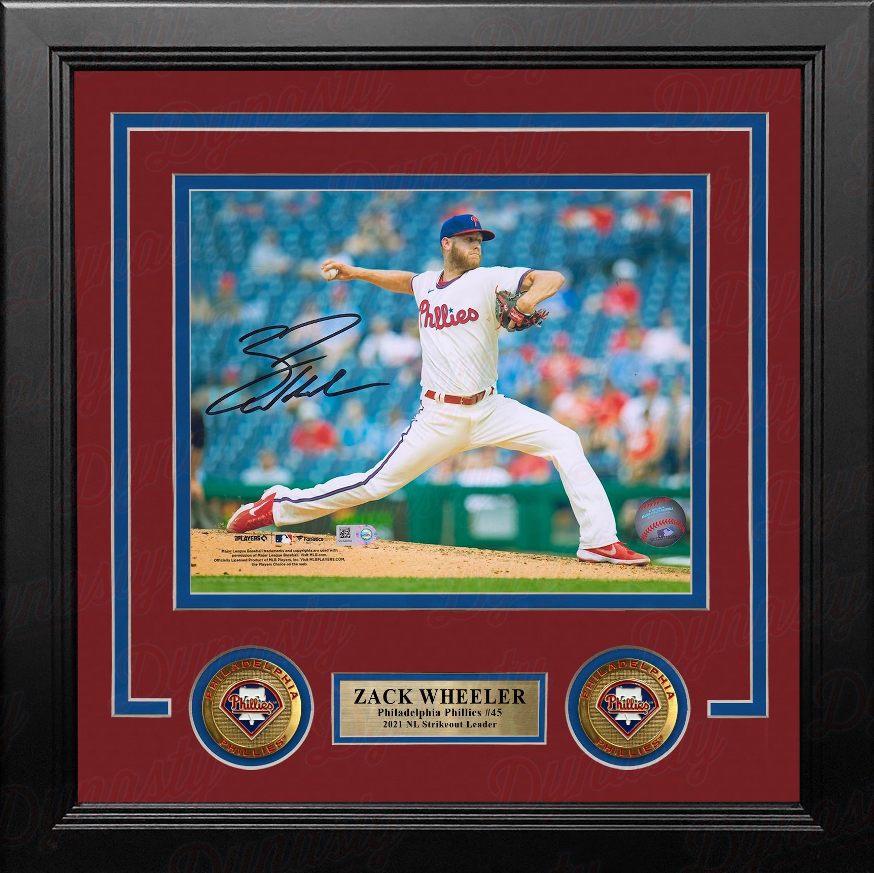 Zack Wheeler in Action Philadelphia Phillies Autographed 8" x 10" Framed Baseball Photo - Dynasty Sports & Framing 