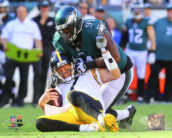 Fletcher Cox Sacks Roethlisberger Philadelphia Eagles NFL Football Photo - Dynasty Sports & Framing 