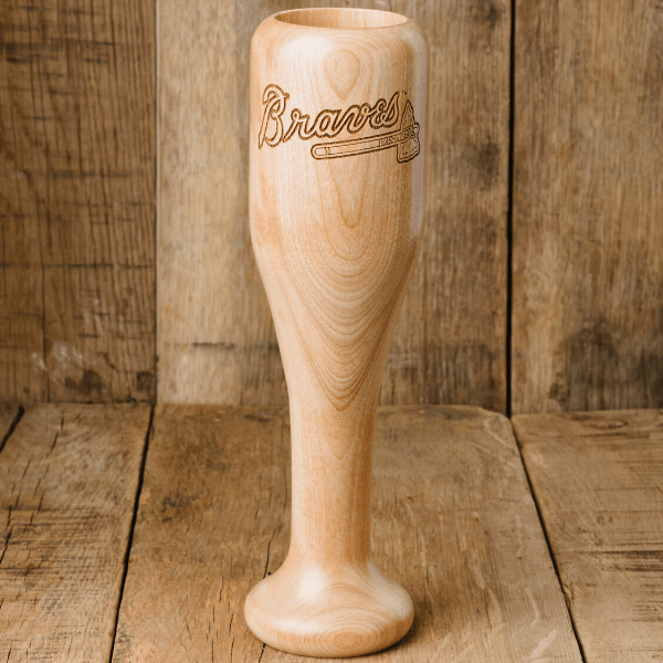 Atlanta Braves Wind Up Baseball Wood Wine Mug - Dynasty Sports & Framing 