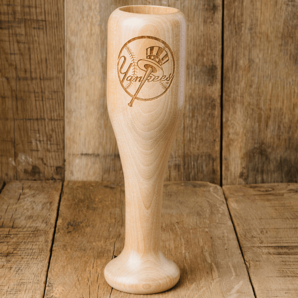 New York Yankees Wind Up Baseball Wood Wine Mug - Dynasty Sports & Framing 