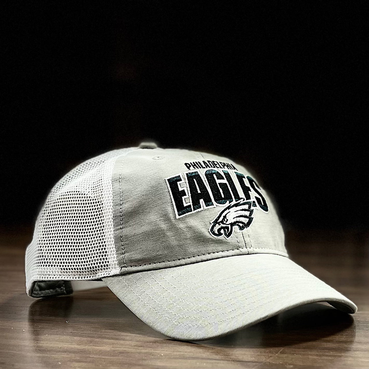 Philadelphia Eagles Trucker Snapback Hat - Heather Gray/White - Dynasty Sports & Framing 