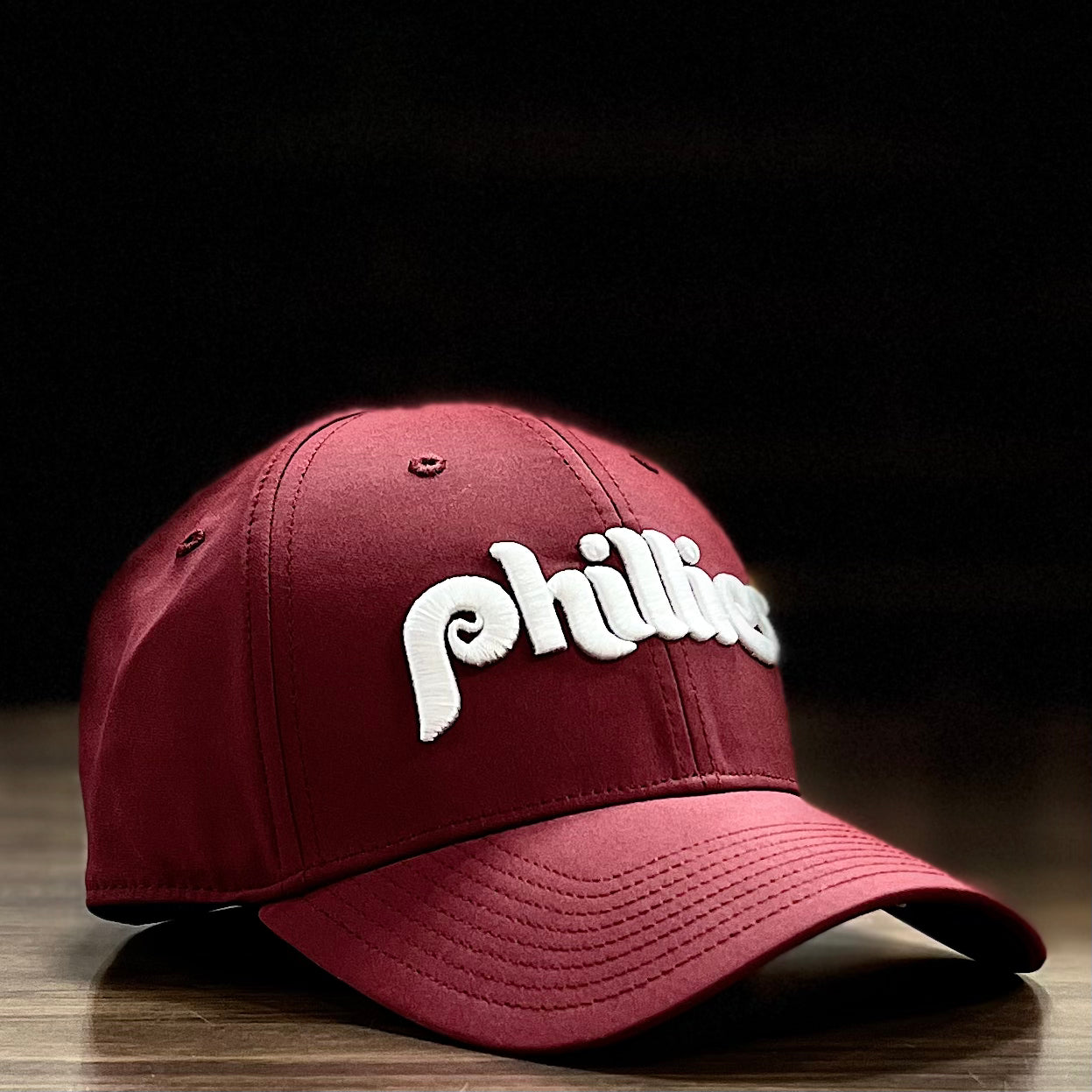 Philadelphia Phillies Cooperstown Core Flex Hat - Burgundy - Dynasty Sports & Framing 