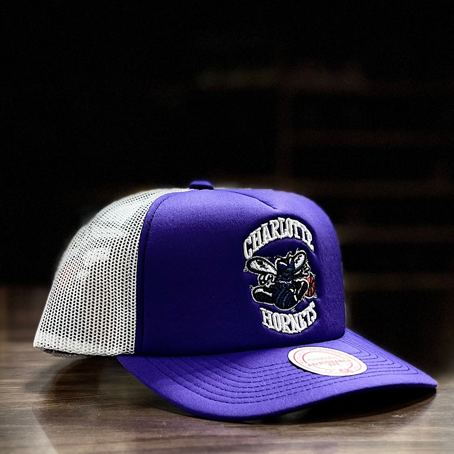 Charlotte Hornets Mitchell & Ness Off The Backboard Purple/White Trucker Snapback Hat - Dynasty Sports & Framing 