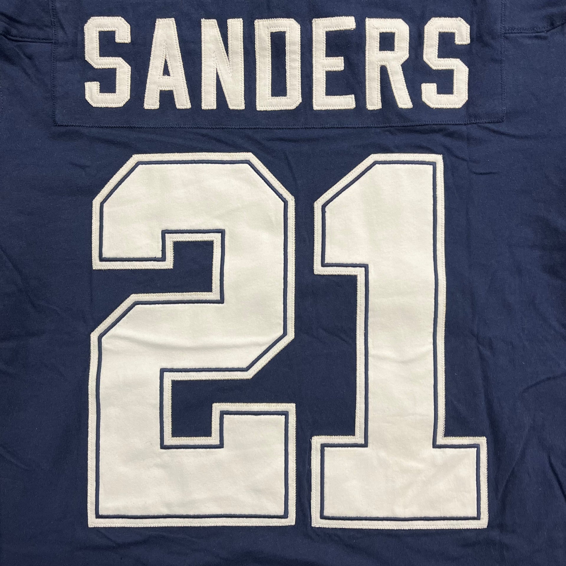 Deion Sanders Dallas Cowboys Throwback Retired Player Super Bowl Patch Long Sleeve Shirt - Dynasty Sports & Framing 