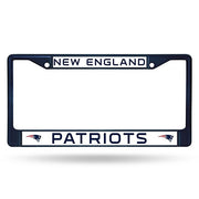 New England Patriots NFL Football Chrome License Plate Frame (Navy Blue) - Dynasty Sports & Framing 