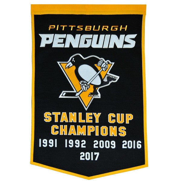 Pittsburgh Penguins Stanley Cup Wool Dynasty Banner - Dynasty Sports & Framing 