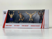 WWE Collector 4-Pack Mattel Mini-Figures: Cena, The Rock, Balor & Reigns - Dynasty Sports & Framing 