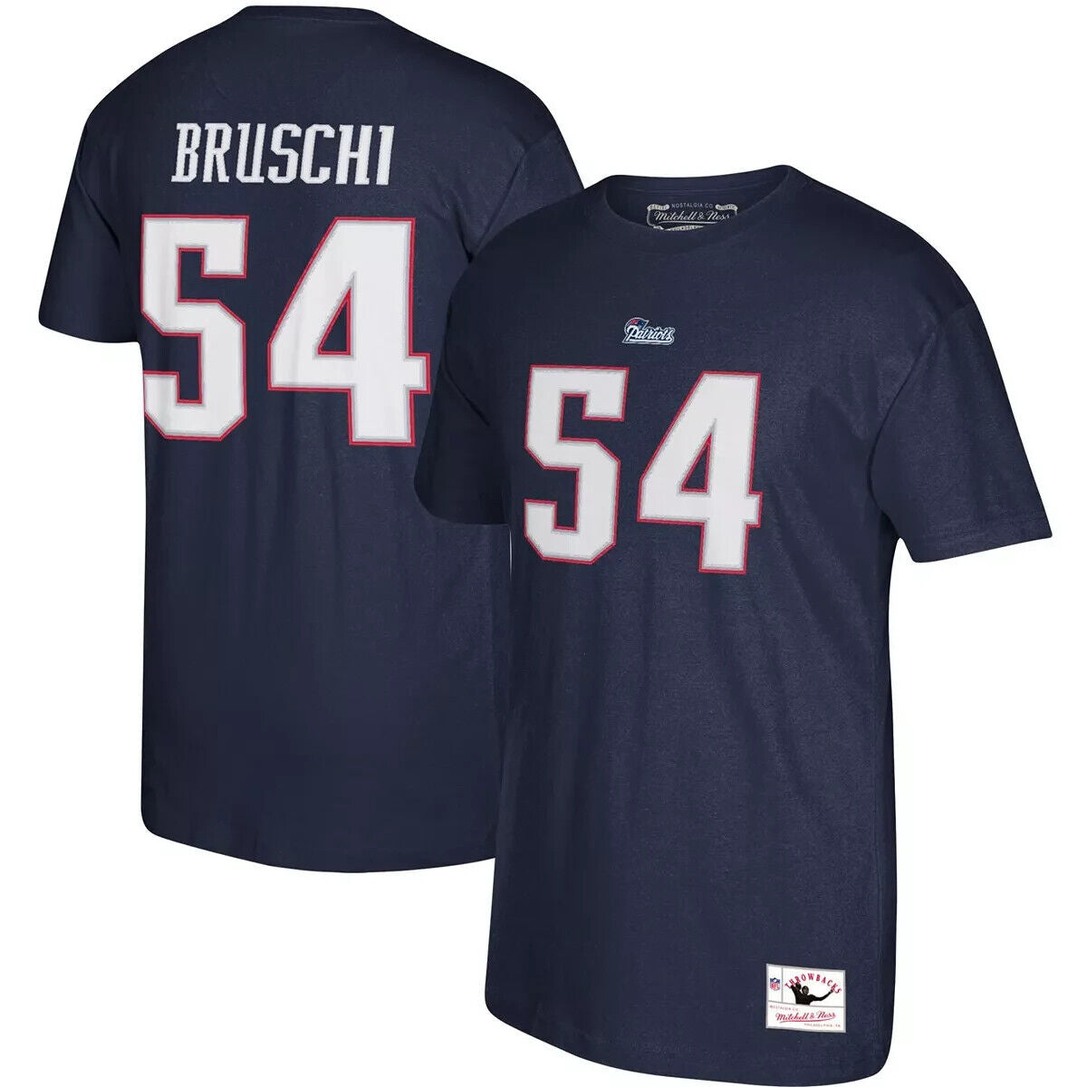 Tedy Bruschi New England Patriots Mitchell & Ness Player Shirt - Dynasty Sports & Framing 