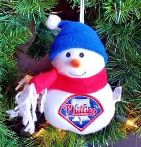 Phillies Snowman 6" Plush Ornament - Dynasty Sports & Framing 