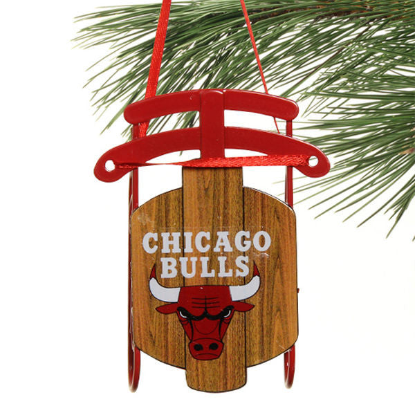 Chicago Bulls NBA Basketball Metal Sled Holiday Ornament - Dynasty Sports & Framing 